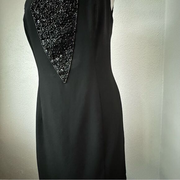 Nah Nah Vintage Little Black Dress Beaded SZ 8 - Picture 5 of 14